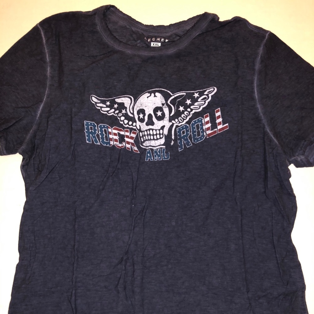 Decree Rock and Roll American Flag Skull Shirt